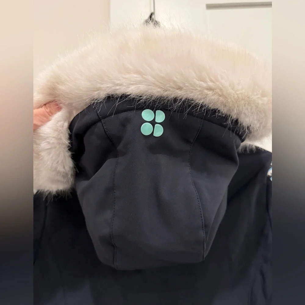 Sweaty Betty Method Softshell Ski Jackett with Fur Trim Size XS EUC